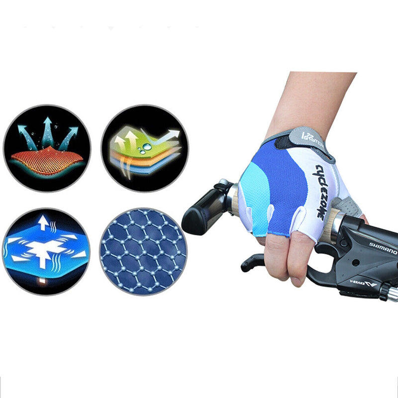 Gel Bike Half Finger Cycling Gloves Short Bicycle Biking Riding Gloves XL