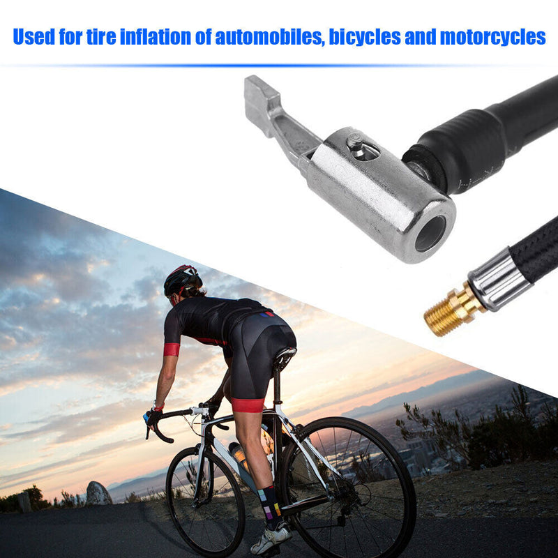 Lock-on Air Chuck with Rubber Hose Car Motorcycle Tire Tyre Pump Hose Adapter