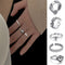 Women Girls Hollow Out Ring Hand Decoration Heart Shape Open Ring Adjustable