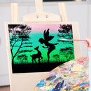 16 Sheets Plastic Art Painting Stencils Set Hollow Color Filling Template