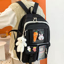 4pcs Canvas Backpack School Bags Set for Teenage Girls Students Female Bookbags
