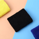 1 Pair Sweatband Towel Hand Band Gym Tennis Wristbands Wrist Support(Black)
