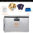 Fireproof Document Bag - Waterproof Safe Money Bag with Combination Lock Newly