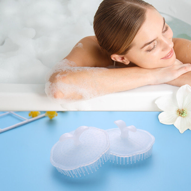 2pcs Shampoo Hair Washing Comb Bath  Hair Clean Brush Silicone Bath Combs