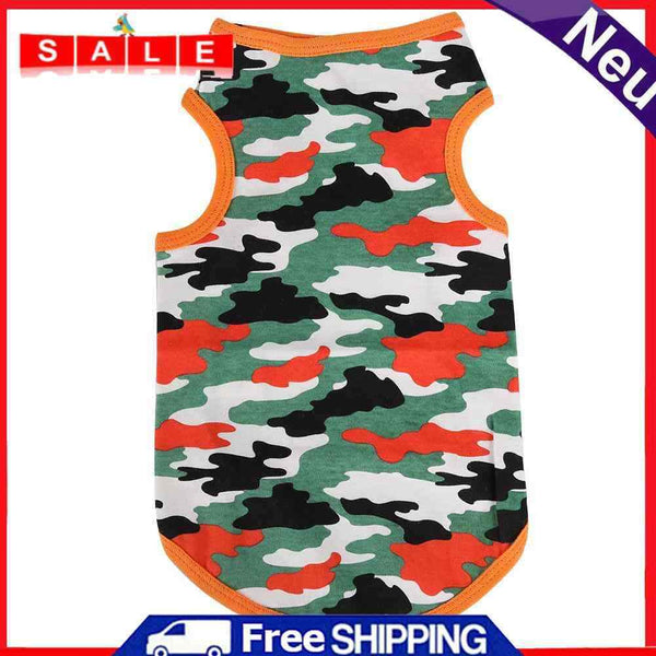 Camouflage pet shirt dresses summer cotton dog puppy vest spring outfit