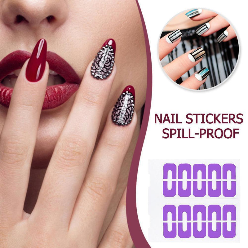 10pcs U-Shaped Nail Stickers Spill-Proof Nail Polish Protector (Purple)