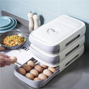 Egg Storage Box Drawer Type Egg Tray Container with Date Reminder (White) Newly