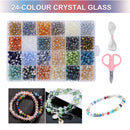 1200pcs 6mm Glass Beads 24 Colors Faceted Rondelle Crystal Glass Beads (B) Newly
