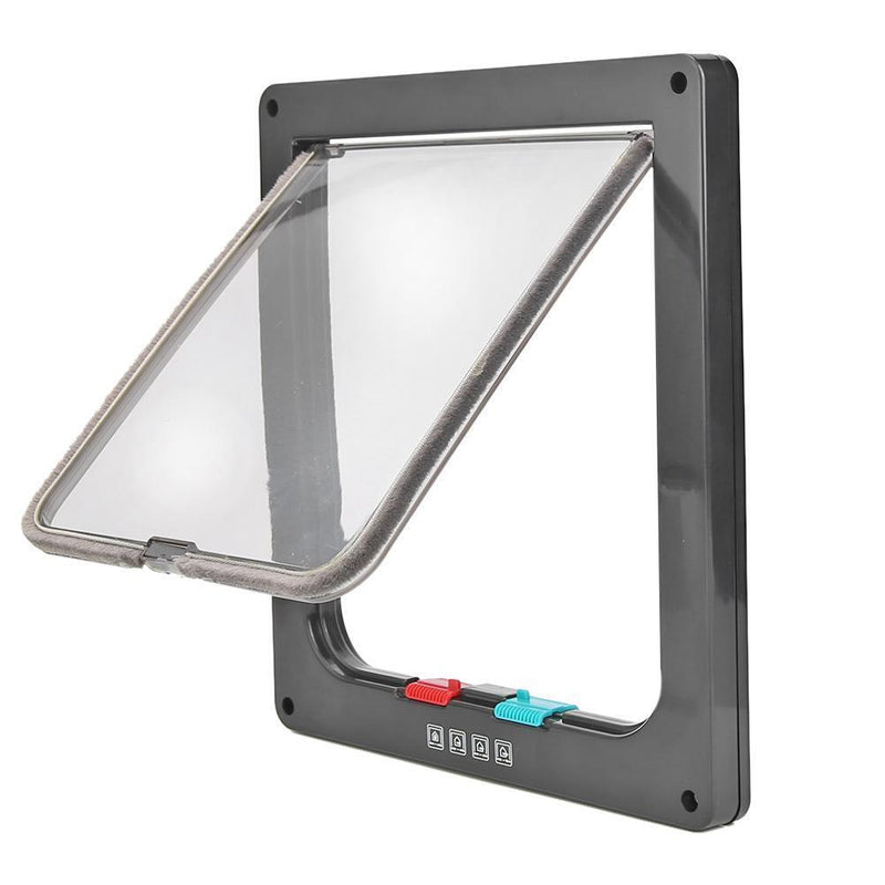 4 Way Safe Dog Cat Gate Doors ABS Animal Pet Kitten Puppy Security Flap Door