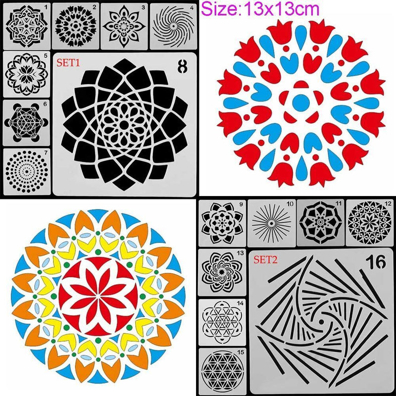 DIY Craft Painting template Mandala Auxiliary Layering Stencils Scrapbooking