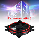 120mm PC Case Fan Halo Triple-Ring Chassis Cooling Fan for Desktop (Red) Newly