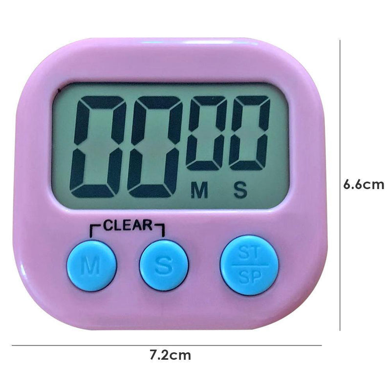 5pcs LCD Digital Timer Magnetic Kitchen Countdown Alarm Clock (Pink)