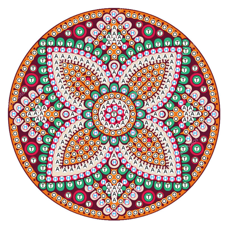 5D DIY Diamond Painting Mandala Wooden Round Coaster Cup Cushion (AA1058-4)