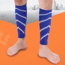 Leg Calf Shin Splints Support Running Athletics Compression Sleeves (Blue) Newly