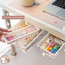 Self-Adhesive Under Desk Drawer School Pencil Tray Pen Holder Organizer Set