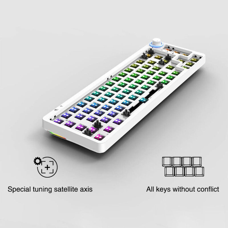 68 Keys RGB 60 Percent NKRO DIY Mechanical Hotswap Keyboard Kits (White)