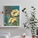 DIY Blue Printed Flowers Mosaic Full Round Diamond Drawing Handmade Rhinestone