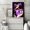 Purple Fox Oil Paint By Numbers Kits Canvas Drawing DIY Coloring Picture for Kid