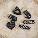 Ornament Women Witch Buckle Brooch Badge Hand Heart Pin Halloween Brooch