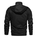 Men Long-Sleeves Casual Thicken Fleece Hooded Cotton Coat Pockets Zipper Jacket