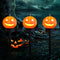 2 Pack Solar Powered Jack-O-Lantern Gar Halloween Decorations Outdoor~