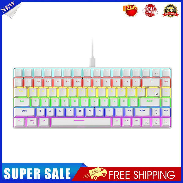 84 Keys Mechanical Gaming Keyboards Mini Wired for Gamer (Red Axis White)