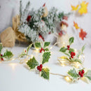 Christmas Led Lights Wreath Holly Garland Artificial DIY 2022 Xmas Decor D9A0