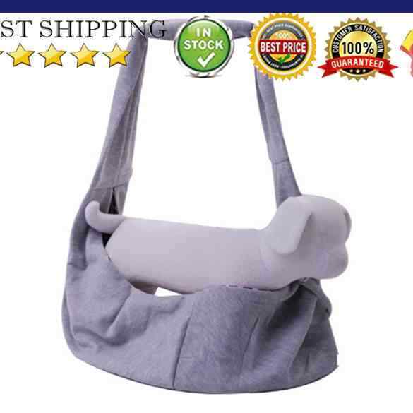 Pet Dog Cat Sling Shoulder Carrier Outdoor Travel Puppy Pouch Bag Grey