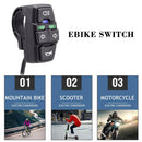 3 in1 Ebike Light Switch+Horn and Turning Light Switch Scooters Electric Bicycle