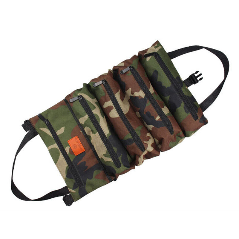 Roll Up Tool Storage Bag Outdoor Oxford Carrier Pouch (Forest Camouflage) Newly