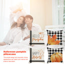 Fall Pumpkin Pillow Covers Linen Cushion Buffalo Plaid Pumpkin Pillow Cover