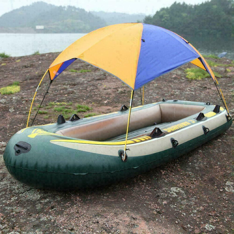 Inflatable Boat Kayak Canopy Awning Sun Shade Shelter Foldable Tent Z9R8 A3J4