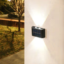 2x Solar Wall Lamp Outdoor Balcony Fence Path Garden Decor (White 4LED) Newly