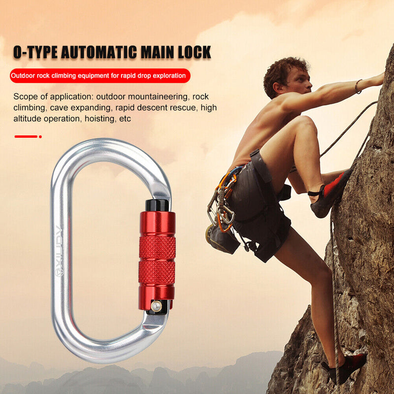 25KN O Shape Safety Auto Master Lock Carabiner Outdoor Rock Climbing Buckle