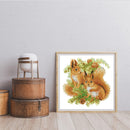 14CT Printed Partial Cross Stitch DIY Squirrels Hand Painting Living Room Decor