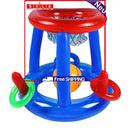 Swimming Pool Basketball Hoop Set - Inflatable Floating Hoops with Ball & Rings