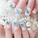 500pcs Glitter Shimmer Sharp Tip Nail Art Rhinestones Manicure Charm (Blue)