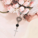 Party Gothic Religion Women Heart Pendant Clavicle Chain Jewelry Cross Necklace