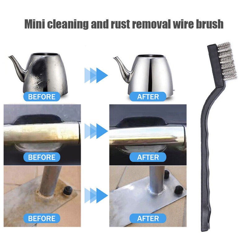 3pcs Wire Brush 7 inch Mini Rust Paint Remover Scrubbing Cleaning Brushes Newly