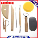 Ceramic Tool 8 Pcs Set Clay Ceramic Molding Tools Stainless Steel Wood Sponge Factory