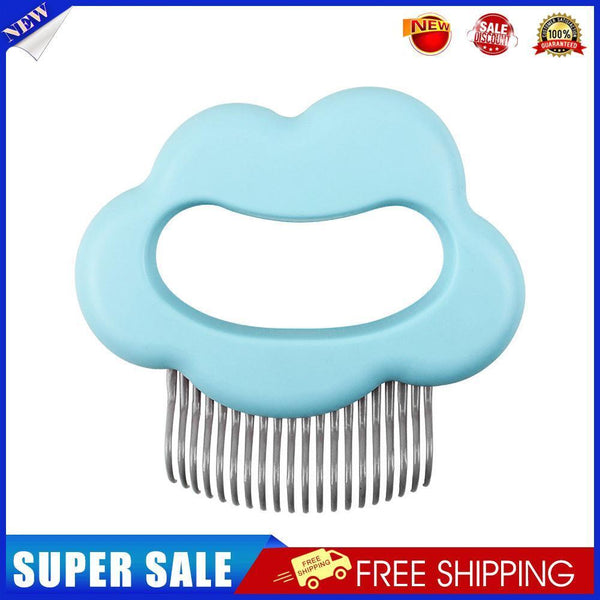 Pet Massage Brush Shell Shaped Handle Pet Grooming Tool for Cats (Blue)