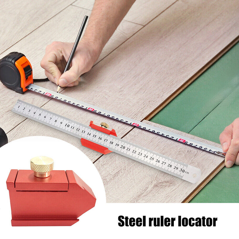 Woodworking Ruler Positioning Fixing Block Scribing Locator Limiter (Red) Newly