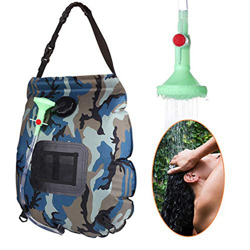 Outdoor Camping Water Storage Bag 20L Solar Shower Bath Bags (Camouflage)
