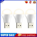 3pcs USB Plug Night Bulb Small Book Lamps LED Reading Light (Warm Light)