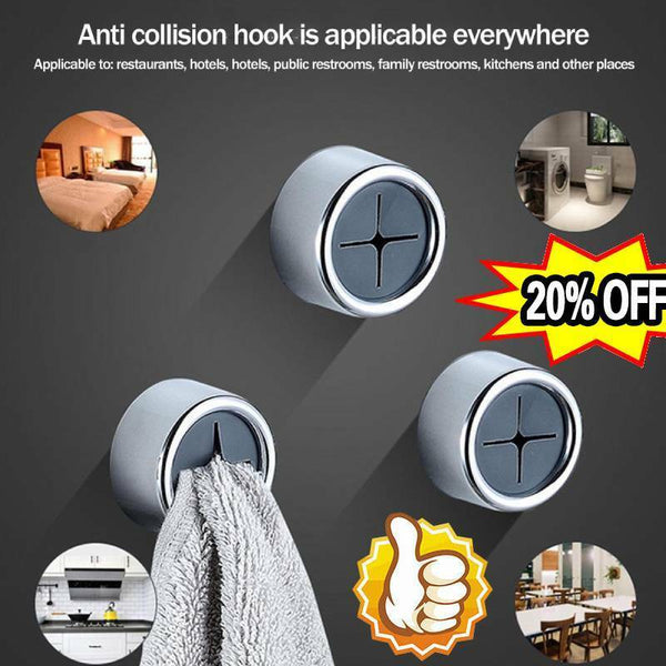 2xPush In Tea Towel Holder Grip Hook CHROME Self-Adhesive Kitchen Cloth Cl hot.