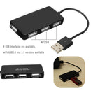 JUNERAIN 4-Port USB 2.0 Hub Splitter Adapter Converter for Laptop Notebook
