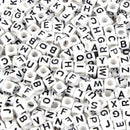 100X White Letter Alphabet Acrylic Beads For Bracelet Handmade DIY I2E4 Y0I6