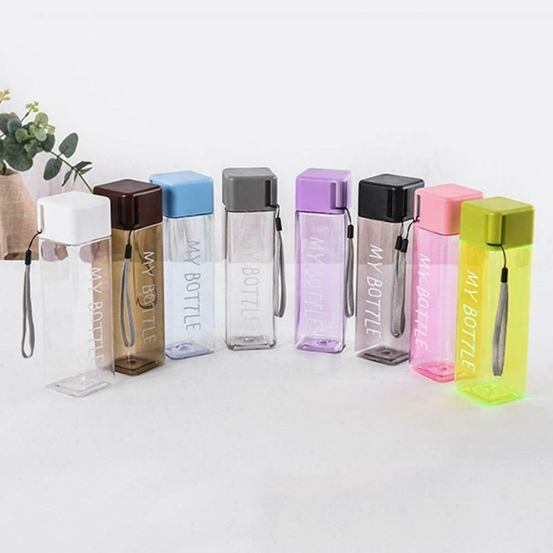 20pcs Water Bottle Square Fruit Tea Drink Transparent Sport non-toxic Tasteless