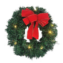 Merry Christmas Xmas Bow Wreath w/ Light String for Farmhouse Front Door Decor`