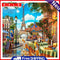 Paris Street Oil Paint By Numbers Kits Canvas DIY Picture Hand Painted Wall Art
